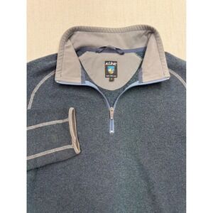 Kuhl Interceptr 1/4 Zip Fleece Pullover Blue Green Mens Large Thumb Loops